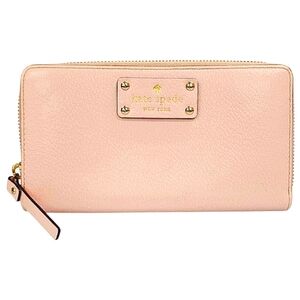 Kate Spade New York Pink Gold Leather Neda Wellesley Zip-Around Wallet